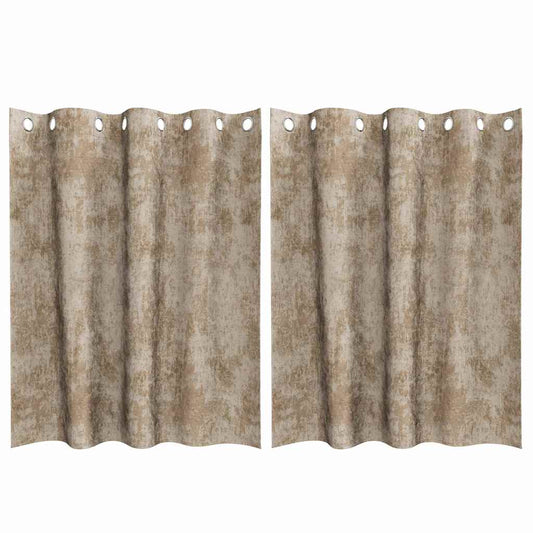 Cortina com cortinas 2 pcs champanhe 140 x 140 cm Veludo