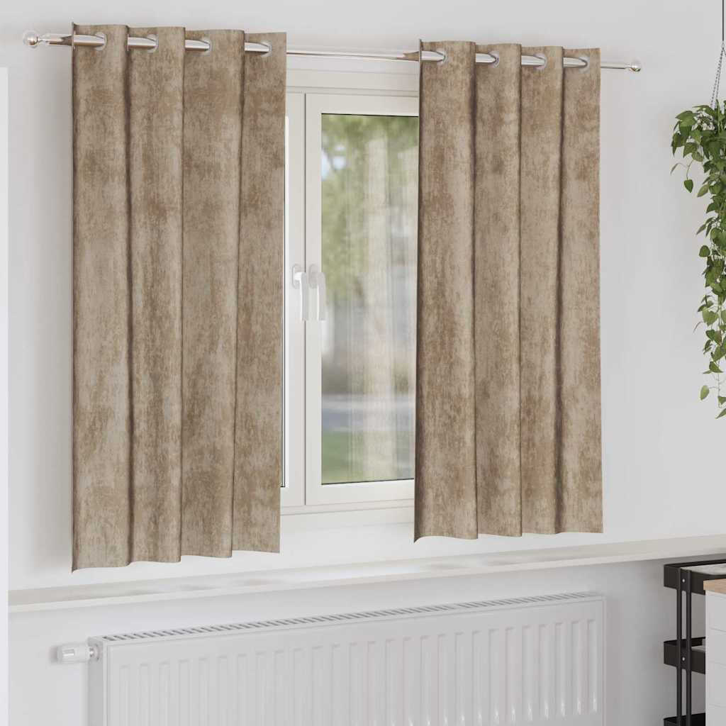Cortina com cortinas 2 pcs champanhe 175 x 140 cm Veludo