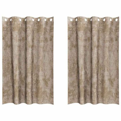 Cortina com cortinas 2 pcs champanhe 175 x 140 cm Veludo