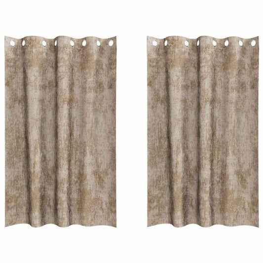 Cortina com cortinas 2 pcs champanhe 175 x 140 cm Veludo