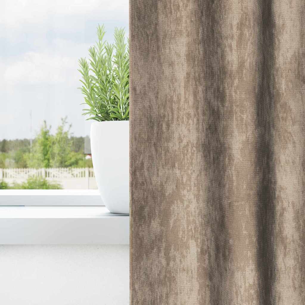 Cortina com cortinas 2 pcs champanhe 225 x 140 cm Veludo