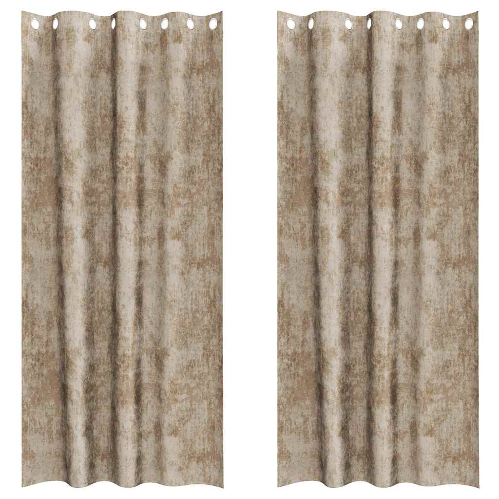 Cortina com cortinas 2 pcs champanhe 260 x 140 cm Veludo