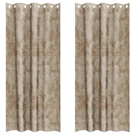 Cortina com cortinas 2 pcs champanhe 260 x 140 cm Veludo