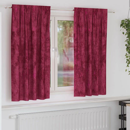 Cortina com cortinas 2 pcs vermelho tinto 175 x 140 cm Veludo