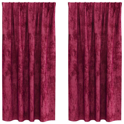 Cortina com cortinas 2 pcs vermelho tinto 175 x 140 cm Veludo