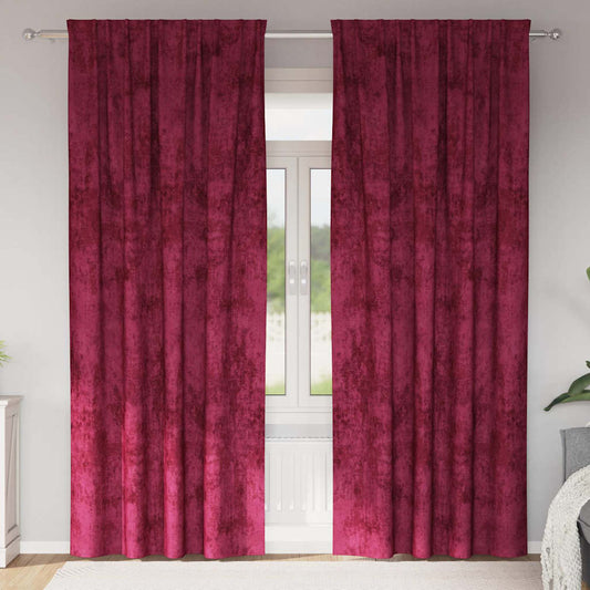 Cortina com cortinas 2 pcs vermelho tinto 245 x 140 cm Veludo
