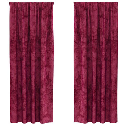Cortina com cortinas 2 pcs vermelho tinto 245 x 140 cm Veludo