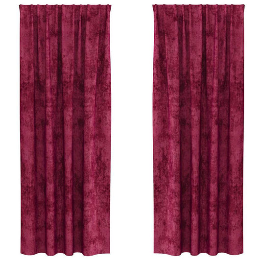 Cortina com cortinas 2 pcs vermelho tinto 245 x 140 cm Veludo