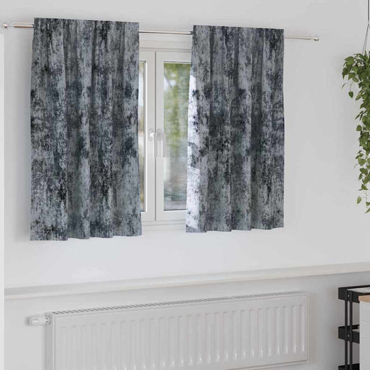 Cortina com cortinas 2 pcs Cinza Prateado 140 x 140 cm Veludo