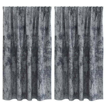 Cortina com cortinas 2 pcs Cinza Prateado 140 x 140 cm Veludo