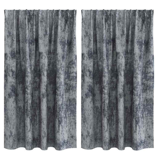 Cortina com cortinas 2 pcs Cinza Prateado 140 x 140 cm Veludo