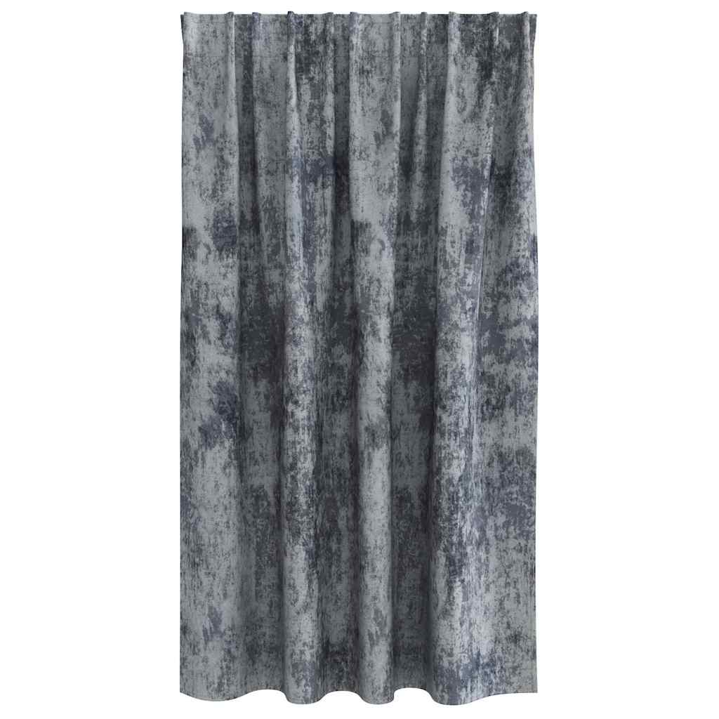 Cortina com cortinas 2 pcs Cinza Prateado 140 x 140 cm Veludo