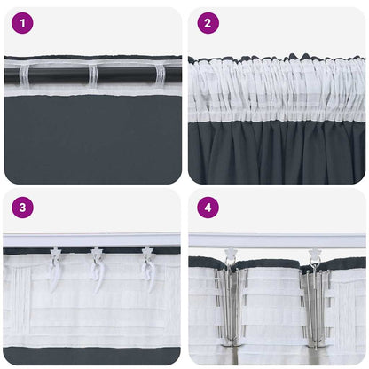 Cortina com cortinas 2 pcs Cinza Prateado 175 x 140 cm Veludo