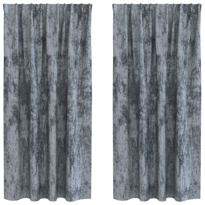 Cortina com cortinas 2 pcs Cinza Prateado 175 x 140 cm Veludo