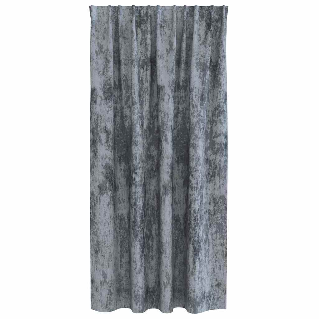 Cortina com cortinas 2 pcs Cinza Prateado 175 x 140 cm Veludo