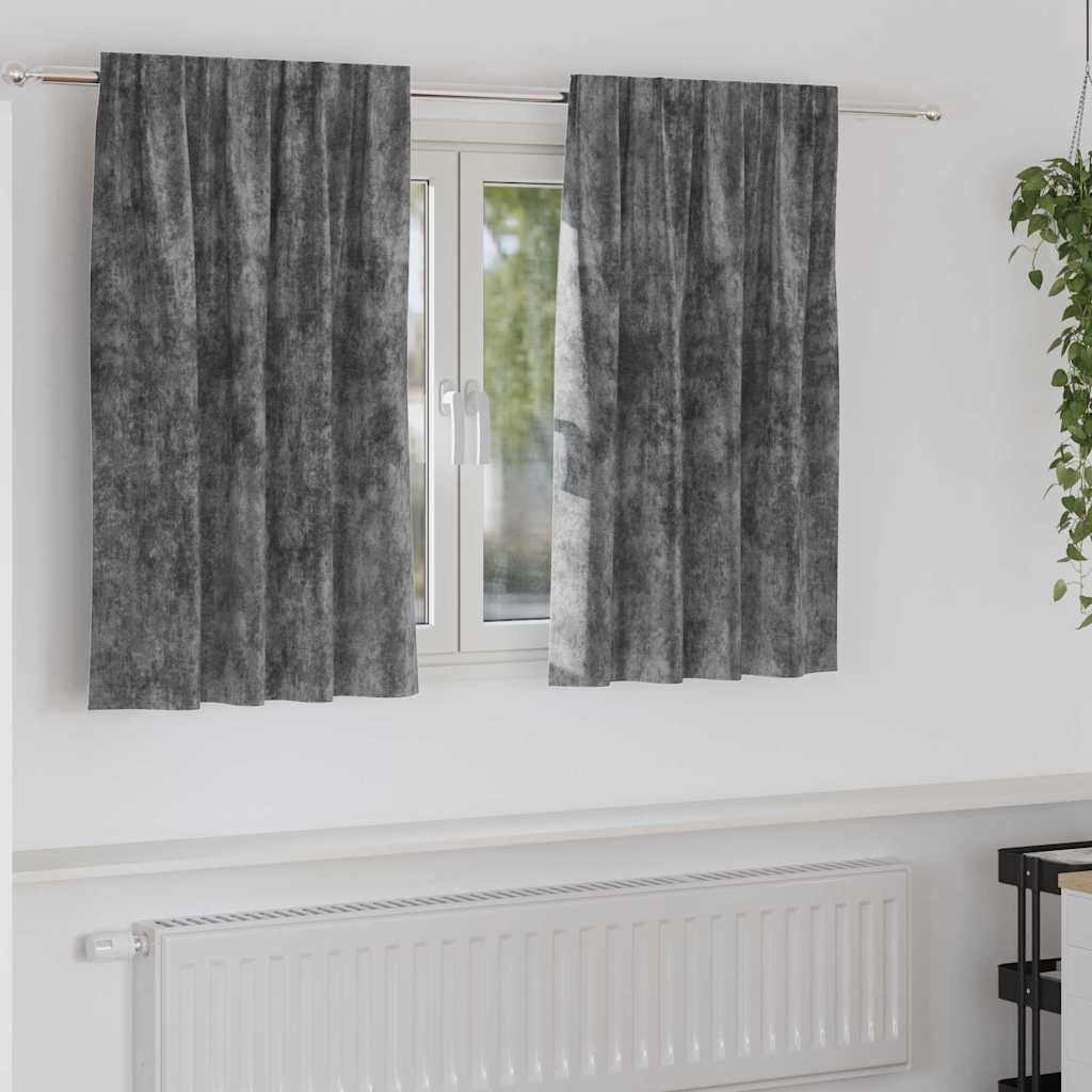 Cortina com cortinas 2 pcs Cinzeto 140 x 140 cm Veludo