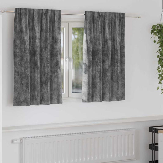 Cortina com cortinas 2 pcs Cinzeto 140 x 140 cm Veludo