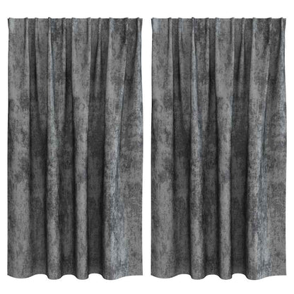 Cortina com cortinas 2 pcs Cinzeto 140 x 140 cm Veludo