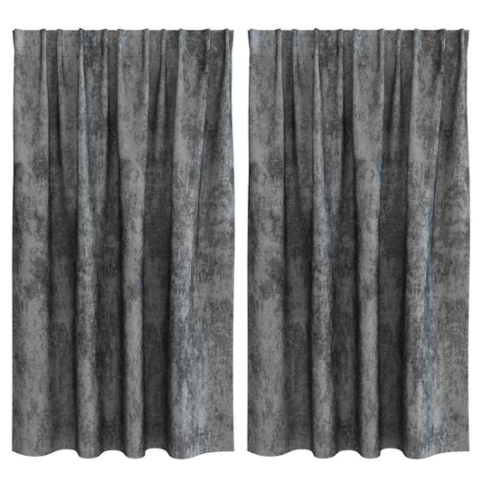 Cortina com cortinas 2 pcs Cinzeto 140 x 140 cm Veludo