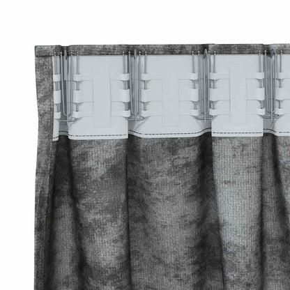 Cortina com cortinas 2 pcs Cinzeto 175 x 140 cm Veludo