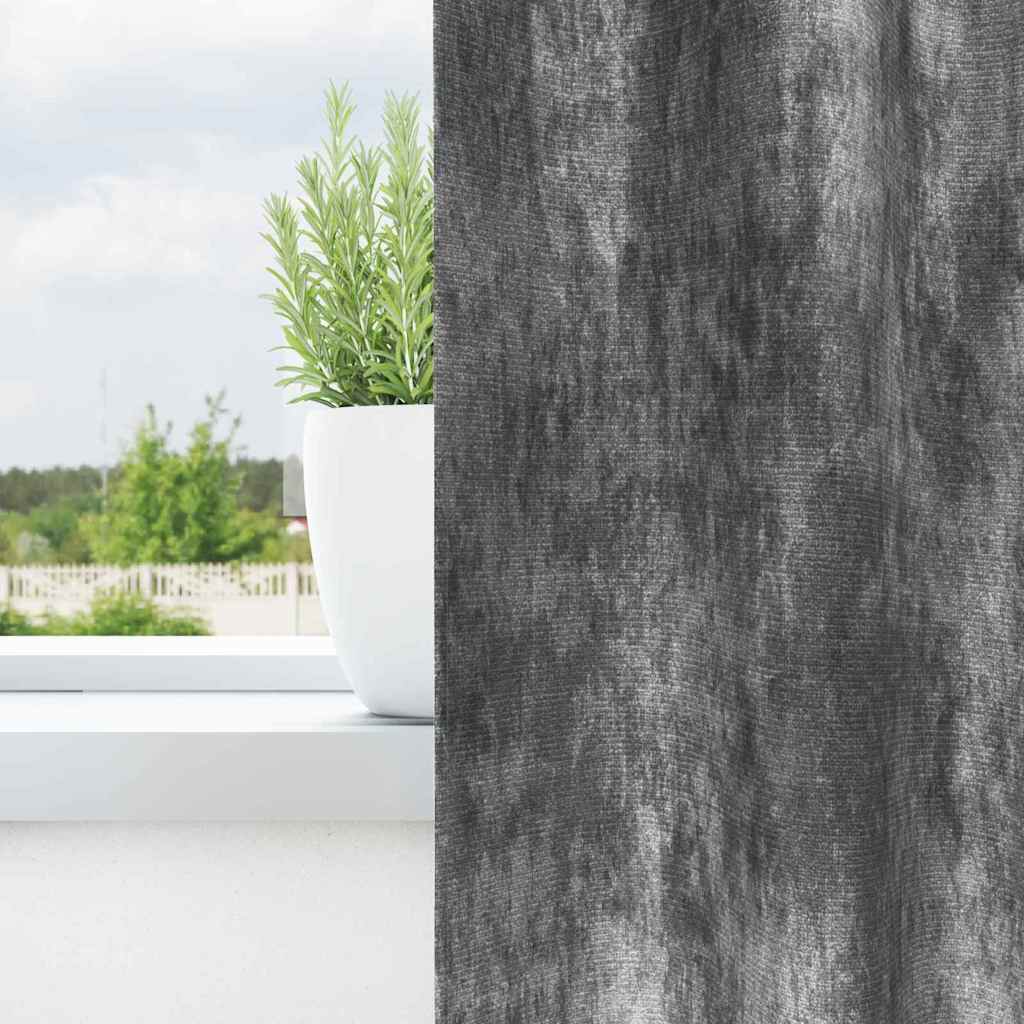 Cortina com cortinas 2 pcs Cinzeto 175 x 140 cm Veludo