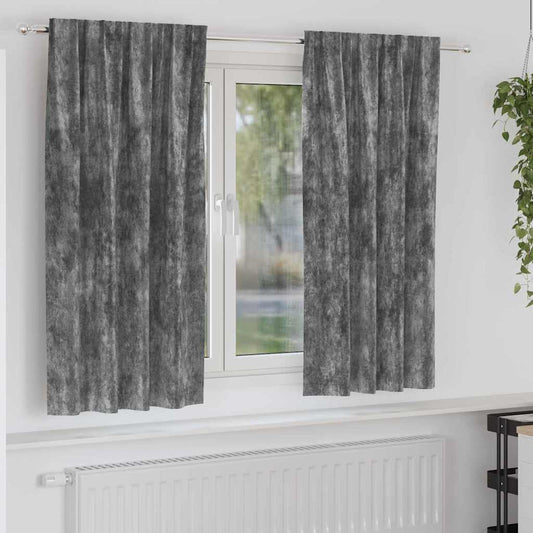 Cortina com cortinas 2 pcs Cinzeto 175 x 140 cm Veludo