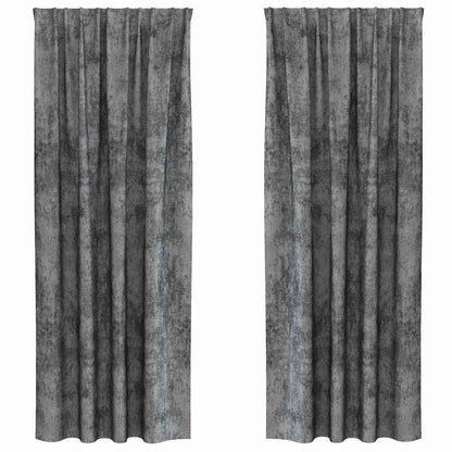 Cortina com cortinas 2 pcs Cinzeto 225 x 140 cm Veludo