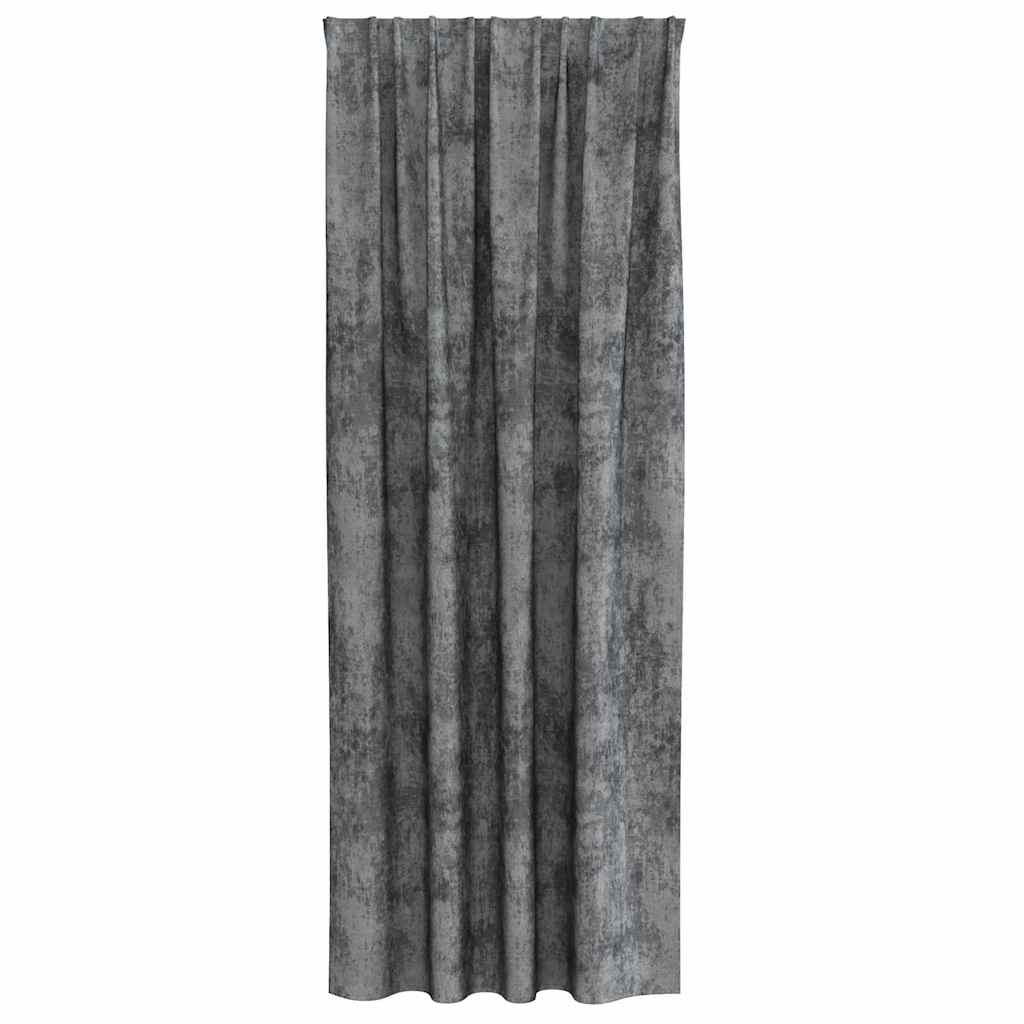 Cortina com cortinas 2 pcs Cinzeto 225 x 140 cm Veludo