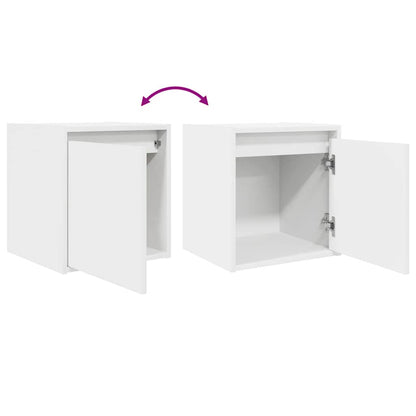 Mesas de cabeceira de parede 2 pcs 38x34x40cm branco