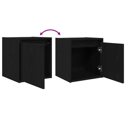 Mesas de cabeceira de parede 2 pcs 38x34x40 cm preto