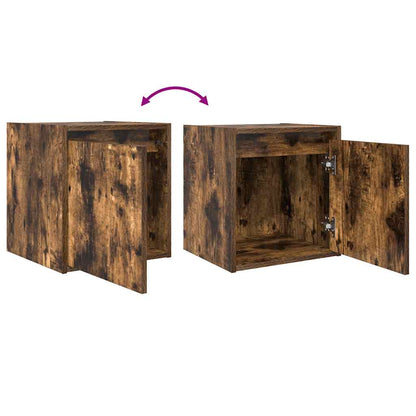 Mesa de cabeceira de parede 38x34x40 cm cor carvalho fumado