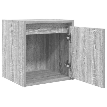 Mesa de cabeceira de parede 38x34x40 cm cinzento sonoma