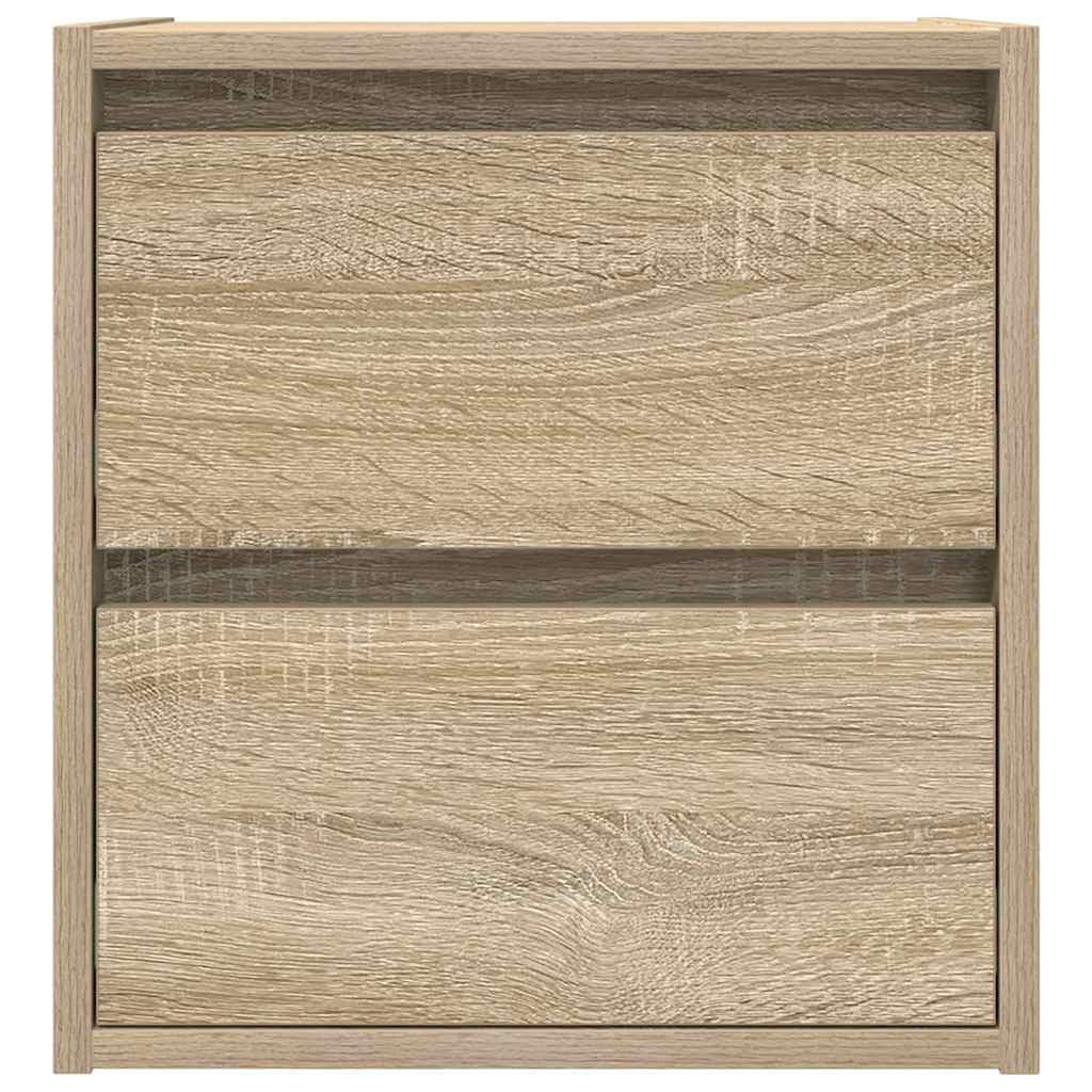 Mesas de cabeceira de parede 2 pcs 38x34x40 cm carvalho sonoma