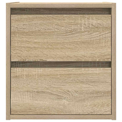 Mesas de cabeceira de parede 2 pcs 38x34x40 cm carvalho sonoma