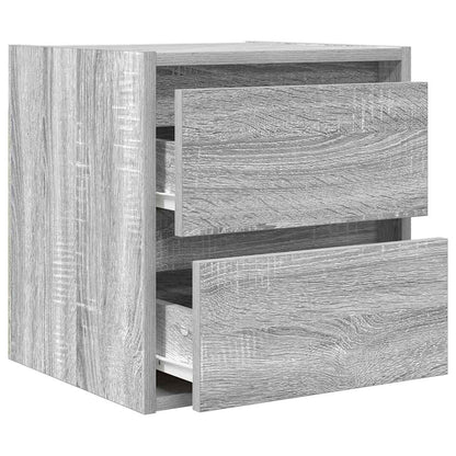 Mesas de cabeceira de parede 2 pcs 38x34x40 cm cinzento sonoma