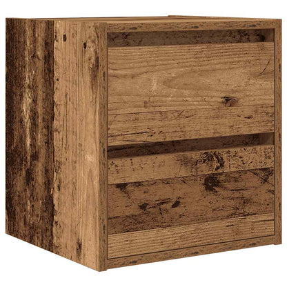 Mesas de cabeceira de parede 2 pcs 38x34x40cm madeira velha