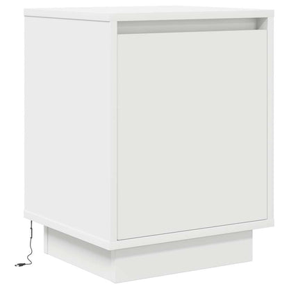 Armário de cabeceira com luzes LED branco 38x34x50 cm