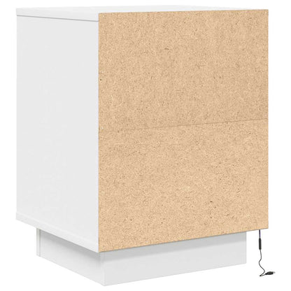 Armário de cabeceira com luzes LED branco 38x34x50 cm