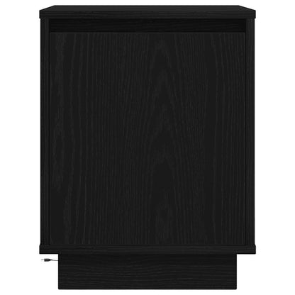 Mesa de cabeceira com luzes LED 38x34x50 cm preto