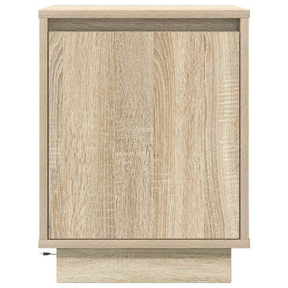 Mesas cabeceira c/ luzes LED 2 pcs 38x34x50cm carvalho sonoma