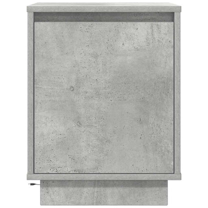 Mesas cabeceira c/ luzes LED 2 pcs 38x34x50 cm cinzento-cimento
