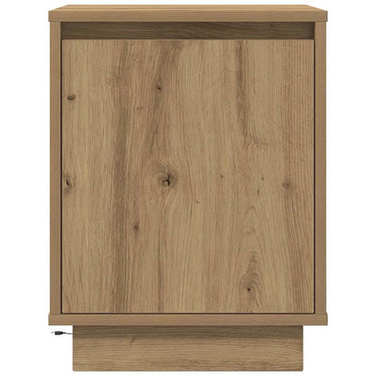Mesa de cabeceira com luzes LED Carvalho Artesanal 38x34x50 cm