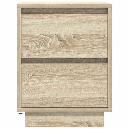 Mesas cabeceira c/ luzes LED 2 pcs 38x34x50cm carvalho sonoma