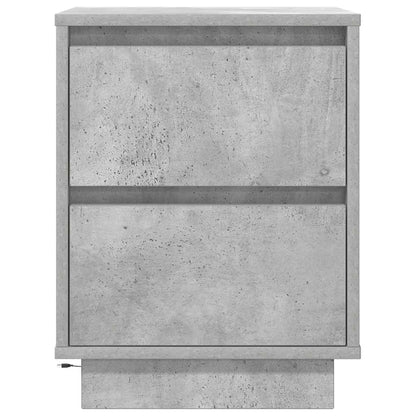 Mesa de cabeceira com luzes LED 38x34x50 cm cinzento-cimento