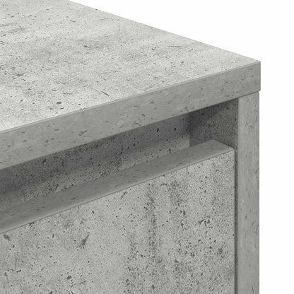 Mesa de cabeceira com luzes LED 38x34x50 cm cinzento-cimento