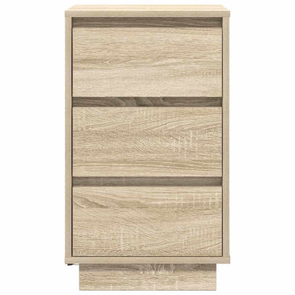 Mesa de cabeceira com luzes LED 38x34x65 cm carvalho sonoma