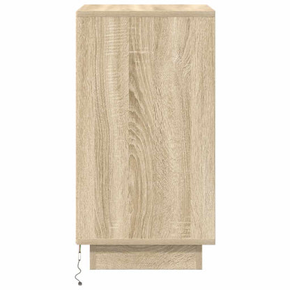 Mesa de cabeceira com luzes LED 38x34x65 cm carvalho sonoma