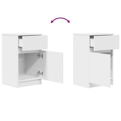 Mesas de cabeceira 2 pcs 39x35x65cm derivados de madeira branco