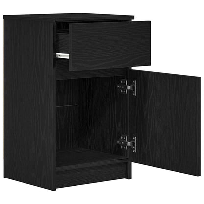 Mesas de cabeceira 2pcs 39x35x65 cm derivados de madeira preto
