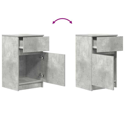 Mesa de cabeceira 39x35x65 cm derivados madeira cinza cimento